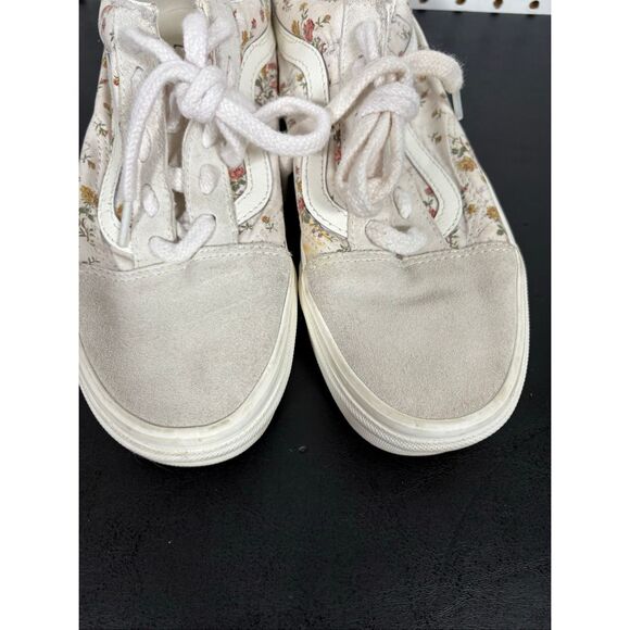 VANS Old Skool Floral Marshmallow White Sneakers Skate Shoes woman’s size 8 - Picture 5 of 10
